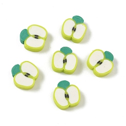 Яблоко Бусины из полимерной глины ручной работы с фруктово-овощной тематикой, для поделок ювелирных изделий, яблоко, 15x14.5x5 мм, отверстие : 1.8 мм