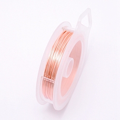 Персиковый Слойка Круглая медная проволока, розовые, 24 датчик, 0.5 мм, около 30 м / рулон