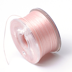 Pink Special Coated Polyester Beading Threads for Seed Beads, Pink, 0.1mm, about 50yards/roll