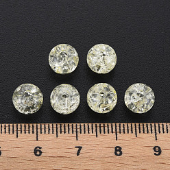 Yellow Transparent Crackle Acrylic Beads, Round, Yellow, 8x7mm, Hole: 1.8~2mm, about 1745pcs/500g