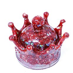 Природный Драгоценный Камень Подарочные коробки из смолы, с натуральными драгоценными камнями внутри коробок для ювелирных изделий, корона, 78x67 мм