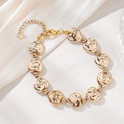 Золотистый Браслеты из пластиковых бусин Heart CCB, с 304 цепями из нержавеющей стали, золотые, золотые, 8-1/8 дюйм (20.7 см)