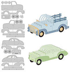 Автомобиль 4 шт 4 стили трафареты для штампов из углеродистой стали, для diy scrapbooking, Фотоальбом, декоративная бумага для тиснения, цвет нержавеющей стали, модель автомобиля, 13.2x8.4~10.1x0.08 см, 1 шт / стиль