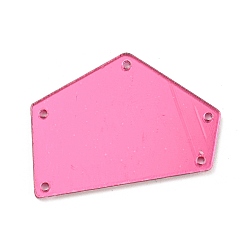 Hot Pink Translucent Acrylic Connector Charms, Nuggets Links, Hot Pink, 25x35x1.3mm, Hole: 1.2mm