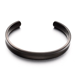Черный Цвет Металла 304 из нержавеющей стали манжеты браслеты, металлический черный , 2-1/8 дюйм x 2-1/2 дюйм (54x64 мм)