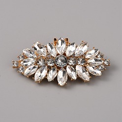 Horse Eye Украшение для обуви из хрусталя и горного хрусталя из сплава, съемный зажим для пряжки для обуви, конский глаз, 60x32~33x10~10.5 мм