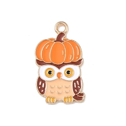 Сова Подвески из сплава с эмалью ко дню благодарения, сова, 26x14.5x1 мм, отверстие : 2 мм