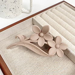 Цвет Древесины Цветочные пластиковые заколки для волос с большими когтями, аксессуары для волос для женщин и девочек, деревесиные, 115x55 мм