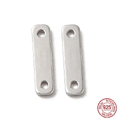 Platinum Anti-Tarnish 925 Sterling Silver Links, Chain Tabs, with 925 Stamp, Platinum, 9x2.3x0.6mm, Hole: 0.8mm