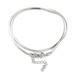 Платина Латунные плоские ожерелья в виде змеи для женщин, платина, 16.57 дюйм (42.1 см)