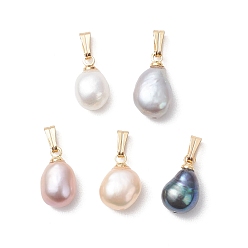 (52) Непрозрачная лаванда Картофельные прелести из натурального культивированного пресноводного жемчуга, с 304 фурнитурой из нержавеющей стали, золотые, смешанные окрашенные и неокрашенные, разноцветные, 12~14.5x7.5~9x6~7 мм, отверстие : 4.5x1.5 мм