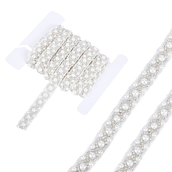 Желтая Старая Ткань  2ярдов полиэфирных лент, с имитацией жемчужина бисера, с картона, старое кружево, 3/8 дюйм (10 мм)