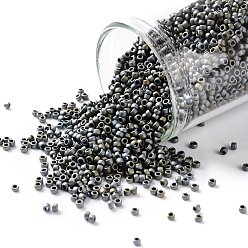 (613) Matte Color Iris Gray TOHO Round Seed Beads, Japanese Seed Beads, (613) Matte Color Iris Gray, 15/0, 1.5mm, Hole: 0.7mm, about 3000pcs/bottle, 10g/bottle