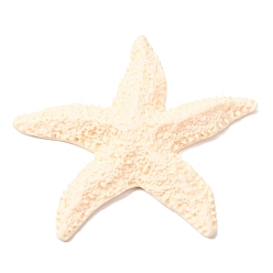 Beige Cabochons en résine opaque, étoiles de mer, beige, 72x72x12mm