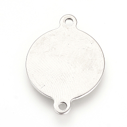 Нержавеющая Сталь Цвет Устойчивы к потускнению 201 соединители из нержавеющей стали, плоско-круглые, цвет нержавеющей стали, 25x18x1 мм, отверстие : 1.5 мм