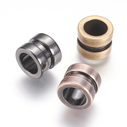 (52) Непрозрачная лаванда 304 из нержавеющей стали бусы, колонка, Рифленые бусины, разноцветные, 10x8 мм, отверстие : 6.5 мм