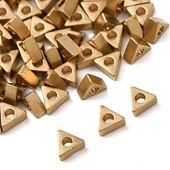 Без Покрытия Spacer бисер латунные, треугольные, сырой (без покрытия), 4x4x2 мм, отверстие : 1.5 мм