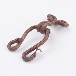 Camel Brass Garment Hook and Eye, Collar/Dress/Trouser Buckle Hooks Eyes, with Cloth, Camel, 38x13mm, Hole: 2.5mm