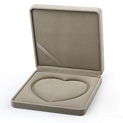 Темный Хаки Бархат ожерелье коробки, коробка для упаковки ювелирных изделий, квадратный, Темный хаки, 19x19x4 см