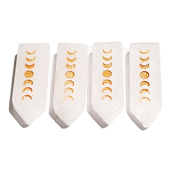 Хрусталь Натуральный кристалл кварца, резные фазы луны, шестиугольные фигурки стрелок для украшения домашнего рабочего стола, 48~52 мм