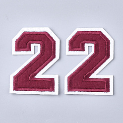 Number Computerized Embroidery Cloth Iron On Patches, Costume Accessories, Appliques, Number, Num.2, 59x42x1.5mm