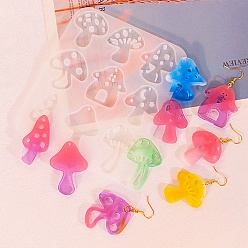 Гриб DIY силиконовые формы кулон, формы для литья смолы, для уф-смолы, изготовление изделий из эпоксидной смолы, гриб, 133x113x5 мм, отверстие : 2~3.3 мм, внутренний диаметр: 35.5~44x23~37.5 мм