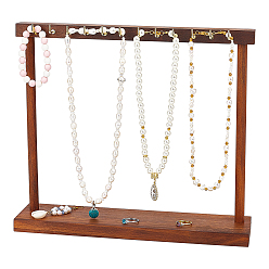 Кокосово-Коричневый Деревянные подставки для ожерелий, кокосового коричневый, готовое изделие: 7.45x30x27 см