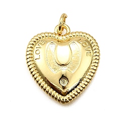 Настоящее золото 18K Латунные подвески, сердце, стойки покрытие, долговечный, без свинца и без кадмия, с целью перехода в кольце, реальный 18 k позолоченный, 19x17x3 мм, отверстие : 3.2 мм