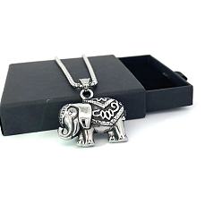 Нержавеющая Сталь Цвет Мужская цепочка с подвеской в виде слона из титановой стали в стиле хип-хоп-панк.