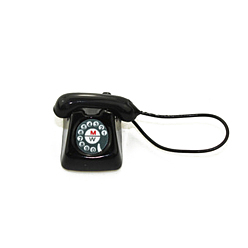 Черный Миниатюрные украшения для дисплея телефона, старинный телефон из сплава для декора кукольного домика, чёрные, 16x16 мм