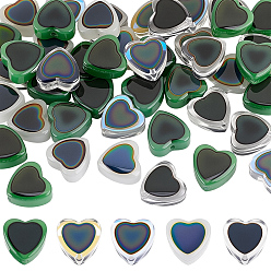 (52) Непрозрачная лаванда 50шт. 5 двухцветные стеклянные бусины, меняющие цвет в зависимости от настроения, чувствительные к температуре бусины, меняющие цвет, сердце, разноцветные, 11.5x12x5.5 мм, отверстие : 1.2 мм, 10 шт / цвет