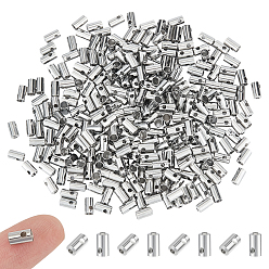 Платина 300шт. латунные наконечники шнура, используется для прекращения ожерелье или других проектов шнуры ювелирных изделий, платина, 4x7 мм, Отверстие: около 1.5 мм