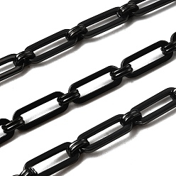 Черный 304 цепи прямоугольные звенья нержавеющие, несварные, вакуумное покрытие pvd, чёрные, 15x5.5x1.4 мм