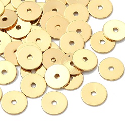 Plaqué 18K Or Véritable Perles d'espacement en laiton shegrace, plat rond, sans cadmium et sans nickel et sans plomb, réel 18 k plaqué or, 5x5x0.3mm, Trou: 0.9mm