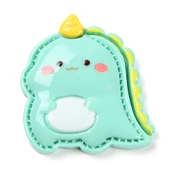 Dinosaur Кабошоны из непрозрачной смолы на тему животных, изготовление ювелирных изделий, динозавр, 26.5x25x5.5 мм