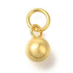 Золотой 925 круглые подвески из стерлингового серебра, с прыжковых колец, золотые, 6x4 мм, отверстие : 3 мм