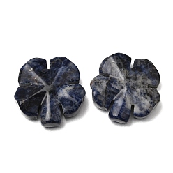 Sodalite Natural Sodalite Carved Clover Display Decorration, for Home Office Desk Decoration, 27~27.5x27.5~28x7~8mm
