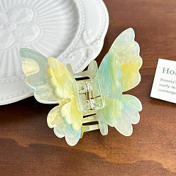 Зелено-Желтый Акриловые заколки для волос в форме бабочки, аксессуары для волос для женщин и девочек, зеленый желтый, 62 мм
