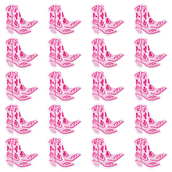 Pink 20 шт. полиэстеровые заплатки для одежды, западный ковбойский сапог, розовые, 63.5x64.5x1.5 мм