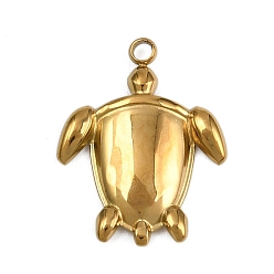 Золотой 304 подвески из нержавеющей стали, черепаховые чары, золотые, 22x17x2 мм, отверстие : 1.6 мм