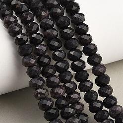 Noir Rangs de perles de jade blanc naturel teintées et facettées, rondelle, noir, 8x5.5~6mm, Trou: 1mm, Environ 64~66 pcs/chapelet, 14.76~15.16'' (37.5~38.5 cm)