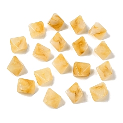 Золотистый Непрозрачные акриловые бусины, имитация драгоценных камней, самородки, два тона, граненые, золотые, 11.5x19.5x21.5 мм, отверстие : 1.8 мм, 179 шт / 500 г