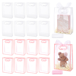 (52) Непрозрачная лаванда 16шт. 2цвета прозрачные складные пластиковые подарочные пакеты, прямоугольные, с 8м 2 цветами прозрачной органзовой лентой, широкая лента для украшения на свадьбе, разноцветные, мешок: 26x18x8 см, 8 шт / цвет