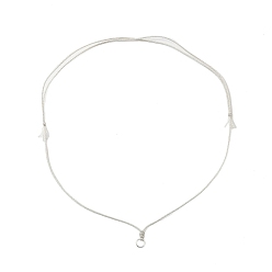 Серебро Изготовление регулируемого ожерелья из полиэфирного шнура, с 304 кольцами из нержавеющей стали, серебряный цвет гальваническим, серебряные, 19.69 дюйм (50 см) ~ 27.17 дюйм (69 см)