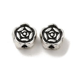 Blume Tibetischer stil legierung perlen, cadmiumfrei und bleifrei, Antik Silber Farbe, Blume, 7.5x8x4 mm, Bohrung: 1.6 mm, ca. 1098 Stk. / 1000 g