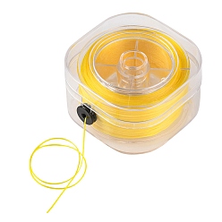 Желтый Круглая эластичная кристаллическая нить, эластичная нить для бисера, для изготовления эластичного браслета, желтые, 0.8 мм, около 98.43 ярдов (90 м) / коробка