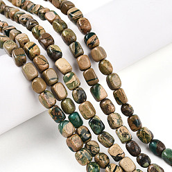 Природный Драгоценный Камень Нити бусин из натурального камня вердит, самородки, упавший камень, 3.5~8.5x4.5~7.5x4.5~7.5 мм, отверстие : 0.7 мм, около 53~60 шт / нитка, 14.96~15.55 дюйм (38~39.5 см)