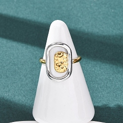 Rectangle 304 открытые кольца манжеты из нержавеющей стали, золотые и нержавеющая сталь цвет, ионное покрытие (ip), прямоугольные, внутренний диаметр: 17.4 мм