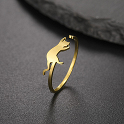 Золотой Регулируемые кольца из нержавеющей стали для кошек, украшения для унисекс, золотые, 6.5 мм, внутренний диаметр: регулируемый