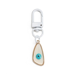 Teardrop Alloy Enamel Pendant Decorations, Teardrop, 62x11mm